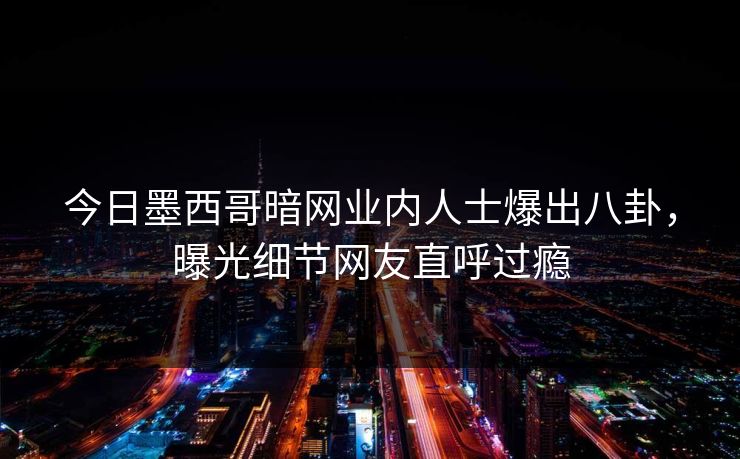 今日墨西哥暗网业内人士爆出八卦，曝光细节网友直呼过瘾