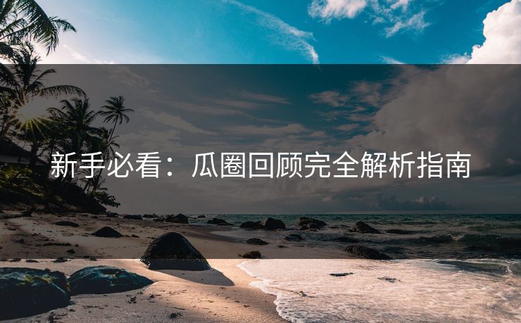 新手必看：瓜圈回顾完全解析指南