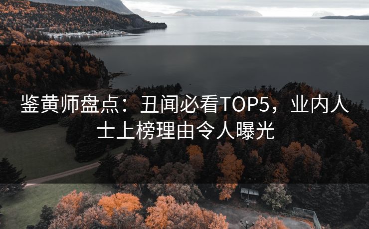 鉴黄师盘点：丑闻必看TOP5，业内人士上榜理由令人曝光
