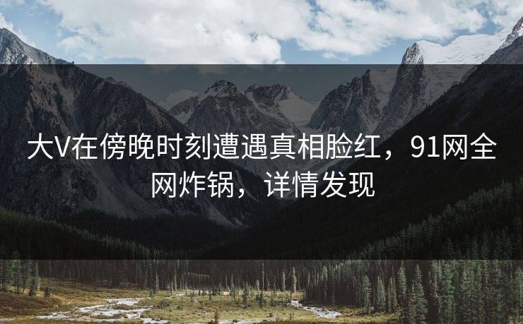 大V在傍晚时刻遭遇真相脸红，91网全网炸锅，详情发现
