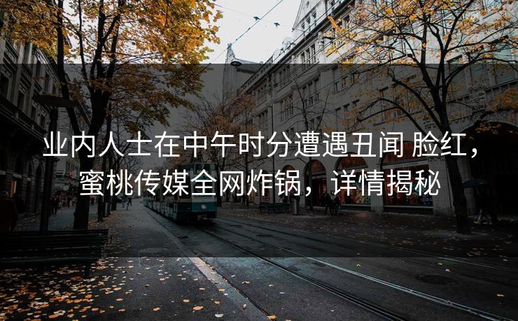 业内人士在中午时分遭遇丑闻 脸红，蜜桃传媒全网炸锅，详情揭秘
